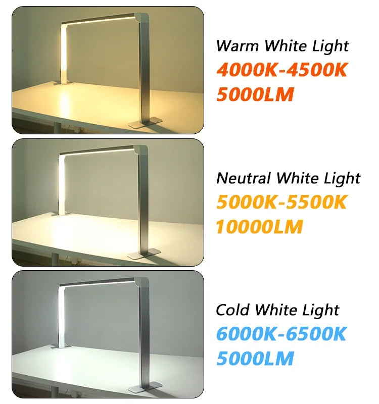 38W Foldable square Table Light Adjustable Lighting Lamp Led Lights for Nails or Reading