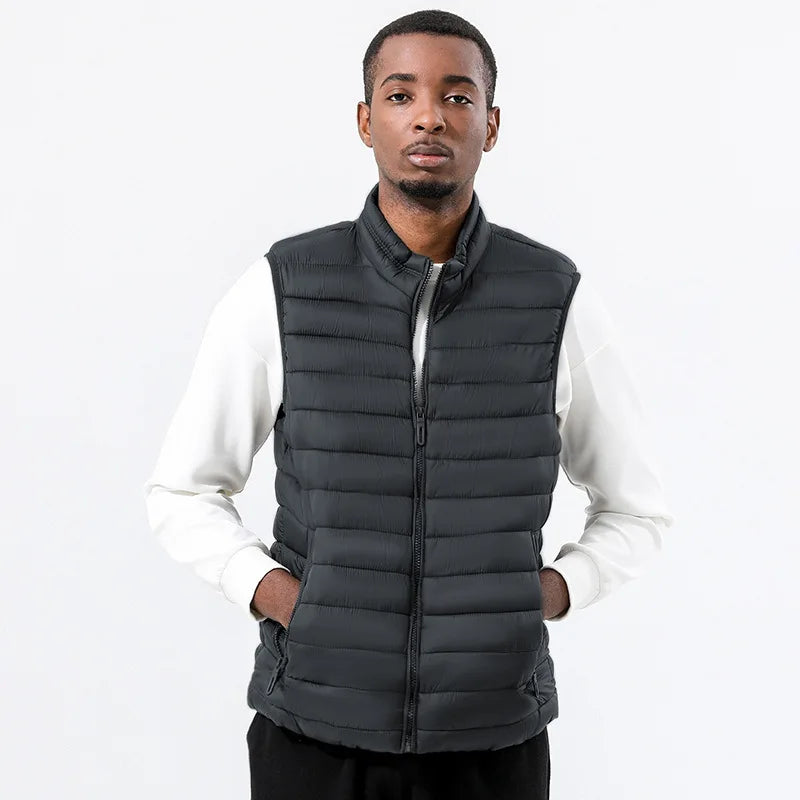 25-26 Autumn and Winter New Men's Vest Vest Collar Casual Sleeveless Warm Vest Coat.