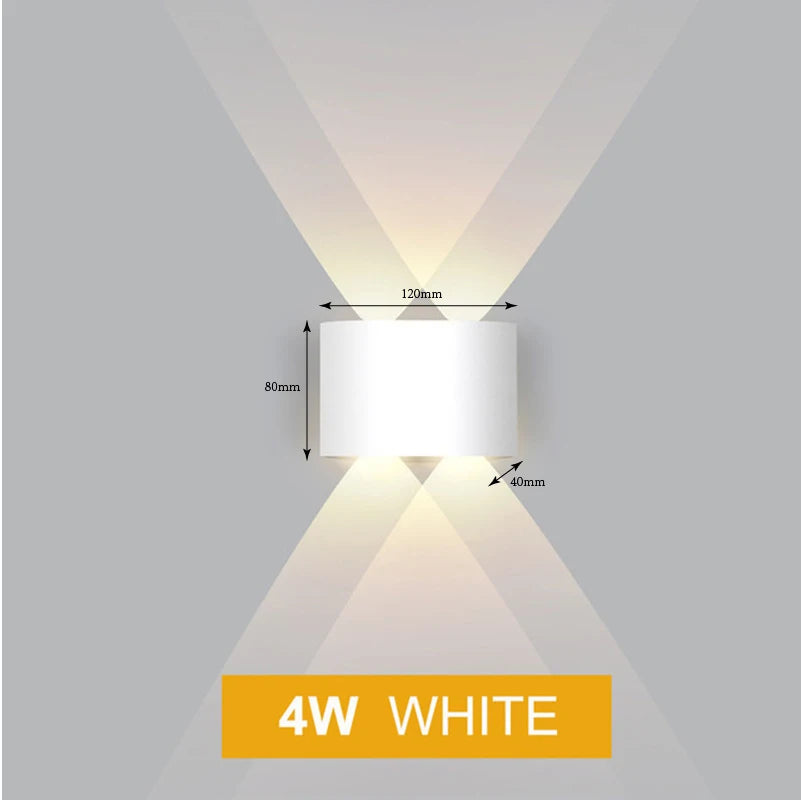 Nordic Wall Lamp Led Aluminum Outdoor Indoor Ip65 Up Down White Black Modern For Home Stairs Bedroom Bedside Bathroom Light