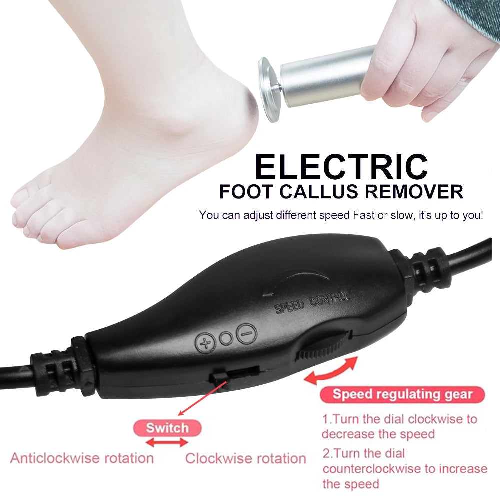 Adjustable Speed Foot Sander Pedicure Tool Dead Skin Scrubber Electric Foot Callus Remover