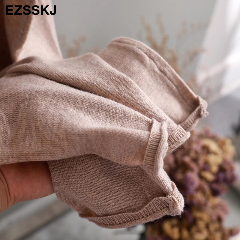 Ezsskj Spring summer 2020 Woman Knitted Tank Dress Casual Long Camisole Vest dress Women Loose  cashmere maix a-line dress