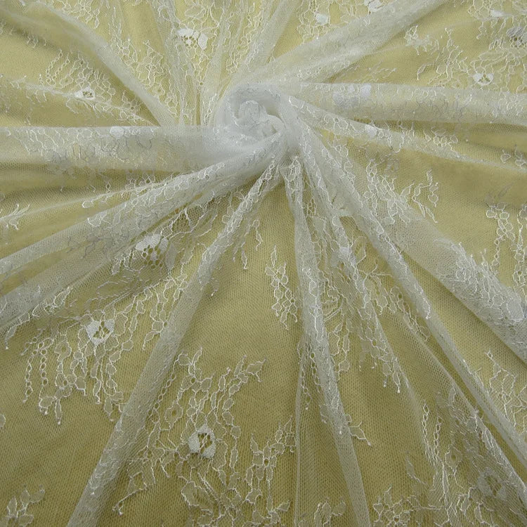 New Luxury Lace Embroidery Seersucker Fabric Exquisite Black Embroidery Polyester/Nylon Nonwoven Lightweight Sustainable Dress