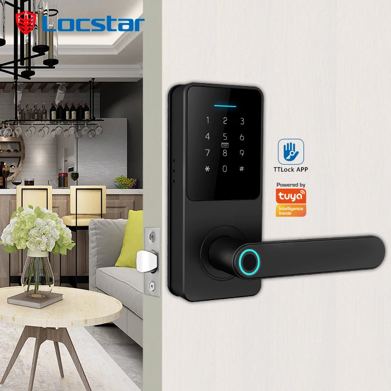 Locstar TTlock Ble Home Smart Wifi Cerradura Serrure Inteligente Digital Card Finger Print Electronic Smart Rfid Door Lock
