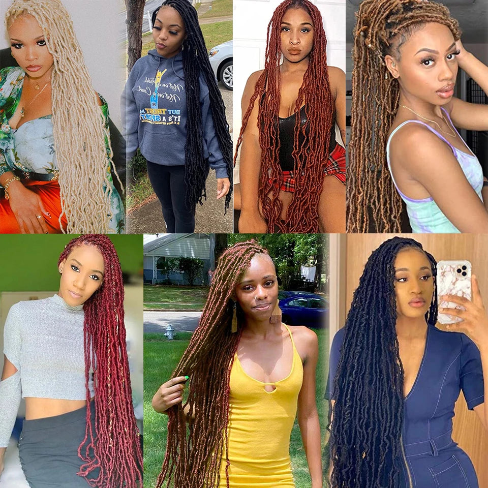 Top Faux Dreadlocks Extension 36 pulgadas Super Long New Faux Locks Crochet Braid Bouclé Pre Extended New Soft Locs Crochet Hair