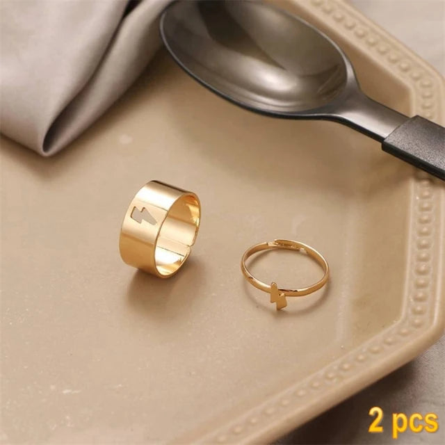 Trendy Gold Butterfly Rings for Women Men Lover Couple Rings Set Friendship Engagement Wedding Open Rings N2203181