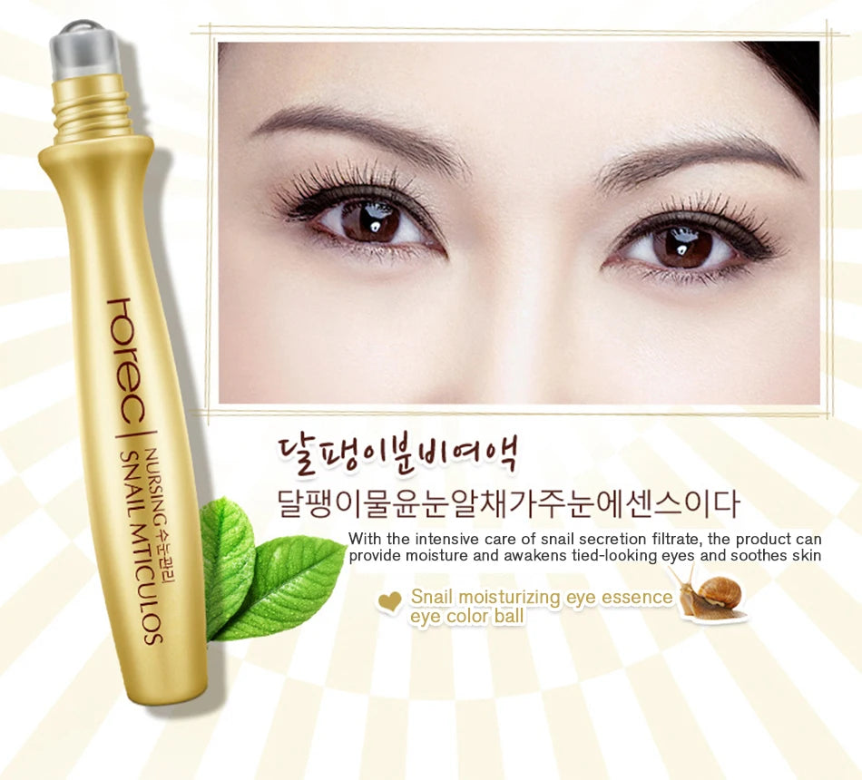 ROREC Hyaluronic Acid Snail  Eye Serum Essence Dark Circle Firming  Eyes Cream  Anti Wrinkle Korean Cosmetics Skin Care