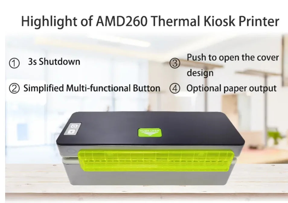 Amydor AMD260 Kisok Printer, A4 Thermal Printer 216mm  8 Inch