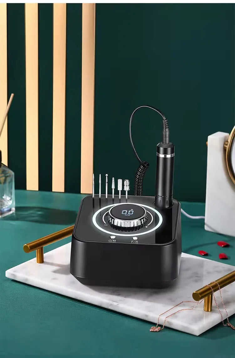 Portable 40000 RPM Nail Drill Machine with Silent Polishing Electric Nail Drill E File