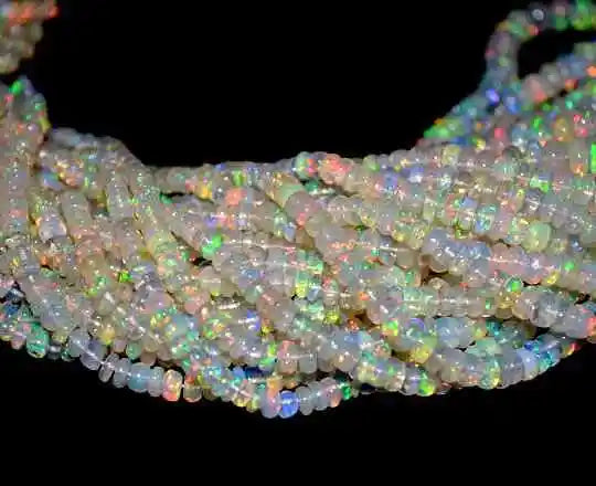Ethiopian Opal Plain Rondelle Shape Loose Gemstone Multi-fire Beads Making Jewelry Wholesale Price Natural Amazing Quality