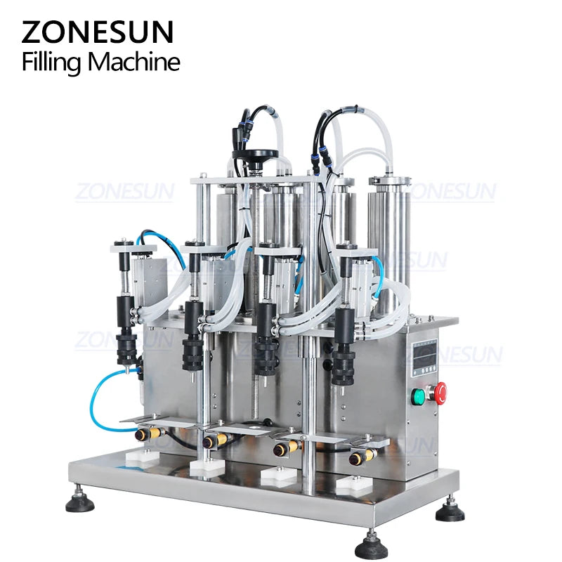 ZONESUN ZS-YTZL500 Semi Automatic Desktop 4 Heads Cosmetic Liquid Vacuum Perfume Filling Machine
