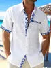XS-5XL New Summer Casual Print Shirt Men's Hawaiian Holiday Beach Short Sleeve Shirt