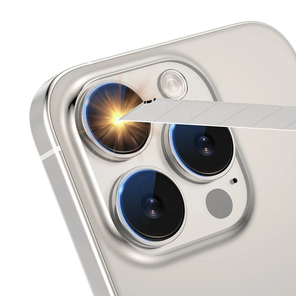 Anti-explosion Gold Ring Camera Lens Protector iphone Back Glass
