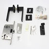 Interior Door Square Tubular Black Handle Lock Modern Wooden Door Pull Silent Lock Zinc Alloy Magnetic Function Door Lock Set