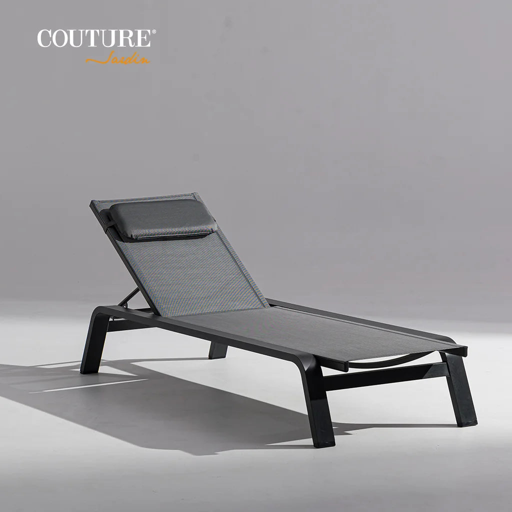 Couture Aluminum Modern Outdoor Sun Lounger with Adjustable Cushion for Swimming Pool & Garden Use