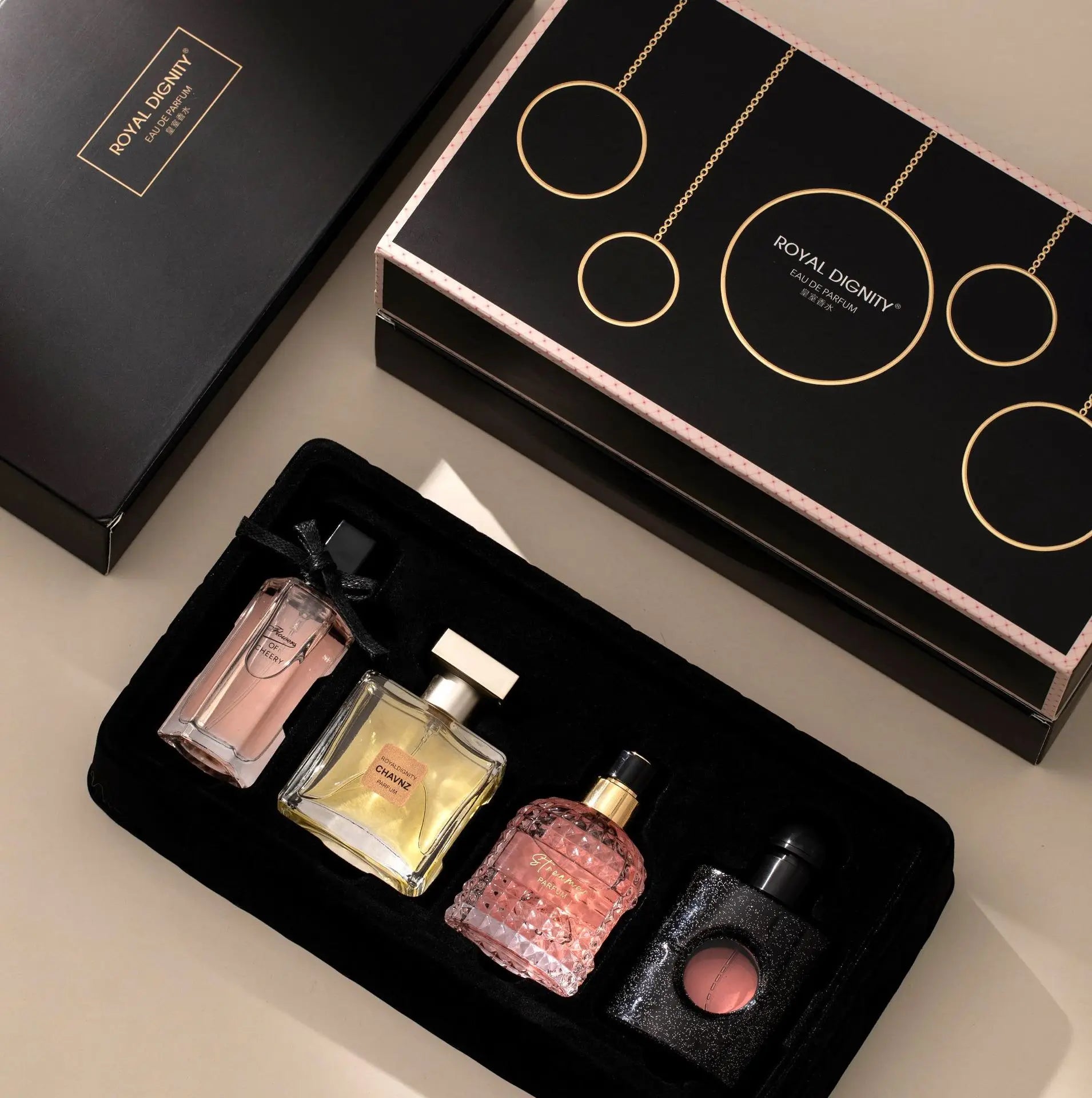 Luxury Perfume Set Gift Box Women's Perfume Lasting Fragrance Four Piece Set