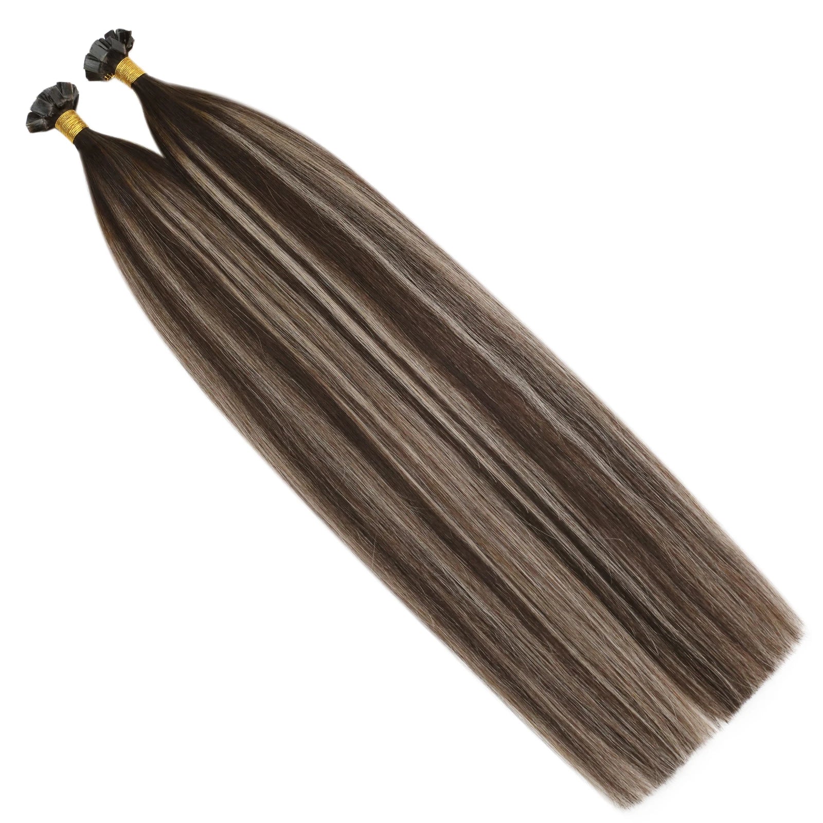 Ugeat Flat Tip Hair Extensions 14-24" Natural Straight Flat Tip Keratin Hair Extension 50/100g Remy Pre Bonded Hair Extensions