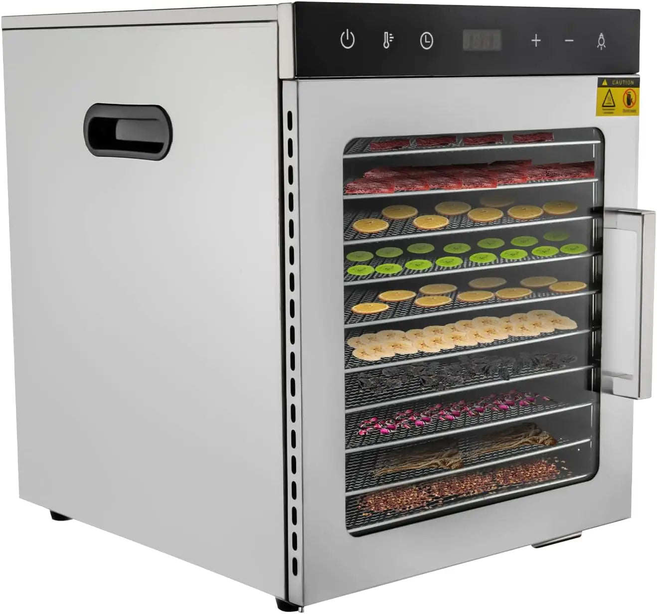 10 Plate Stainless Steel Food Dehydrator Machine for Commercial Use 800W Drying Tobacco Herbs Spices Fruit Electronic Components