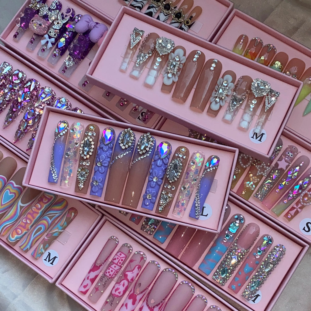 10Pcs Colors Wholesale Hand Paint Gel Best-selling Beautiful Luxury Customized Handmade Press on Nails