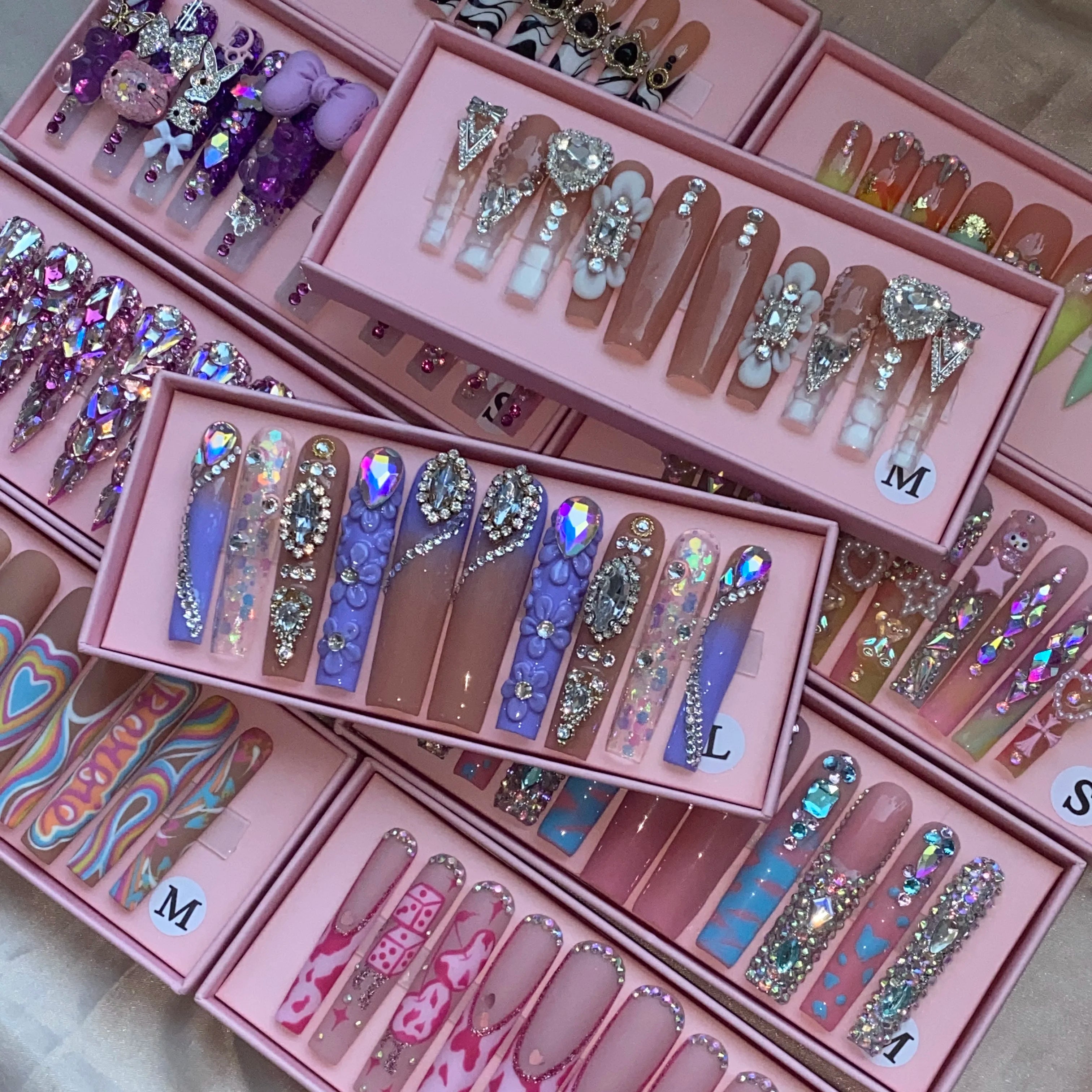 10Pcs Colors Wholesale Hand Paint Gel Best-selling Beautiful Luxury Customized Handmade Press on Nails