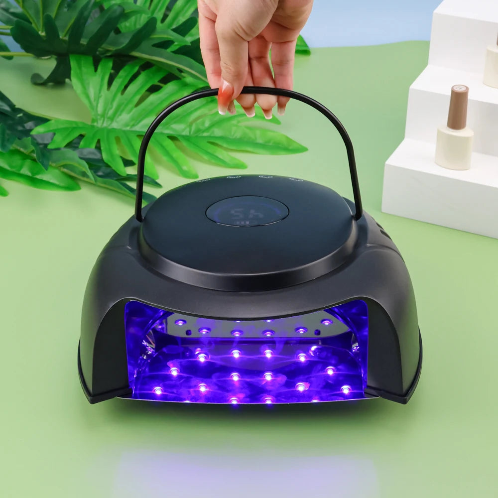 Large Space 64 Watts Long-lasting Portable Rechargeable Cordless LED UV Nail Gel Lamp for Pedicure Use