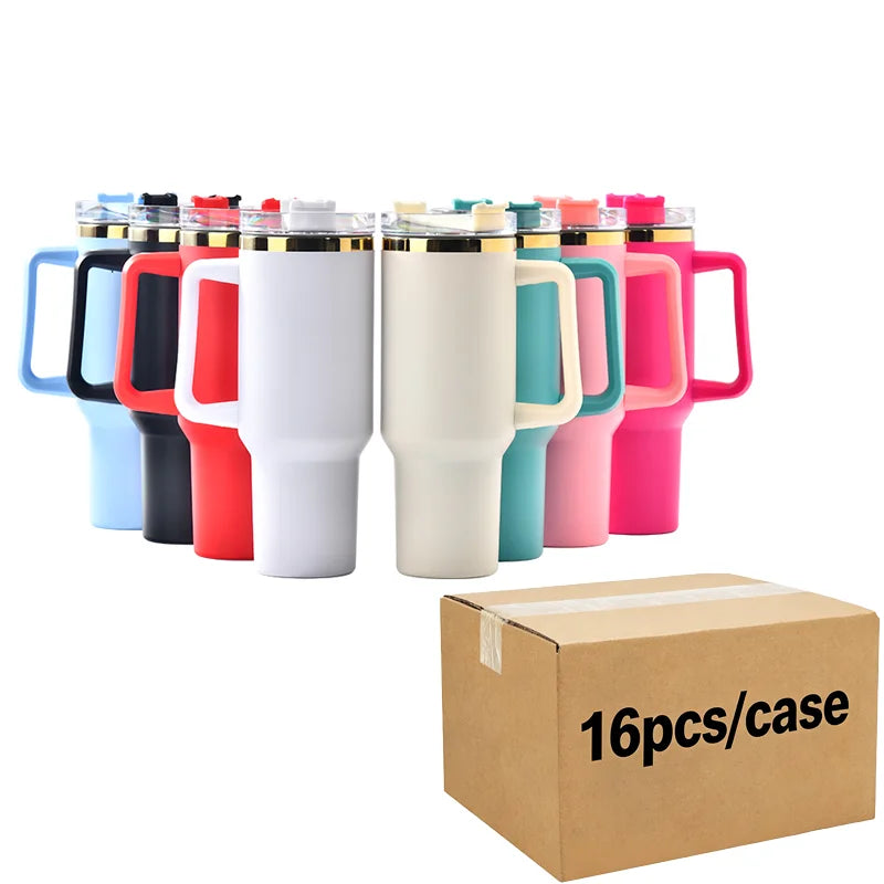 Us Warehouse 40 OZ Colorful Rainbow Plated Easy Clean Camping Gear 40 OZ Vacuum Tumbler for Home Office Outdoor Daily Use