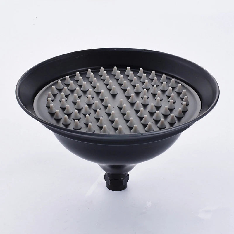 Rainfall Shower Head Round 8 -inch Rain Bathroom Shower Head Black Brass Handshower Head 1.5 M shower Hose Hand Shower Brasket