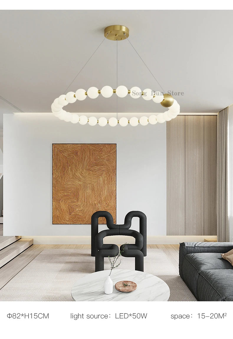 All Copper Post-Modern Household Living Room Chandelier Modern Minimalist Light Luxury Creative Personality Net Red Children’s