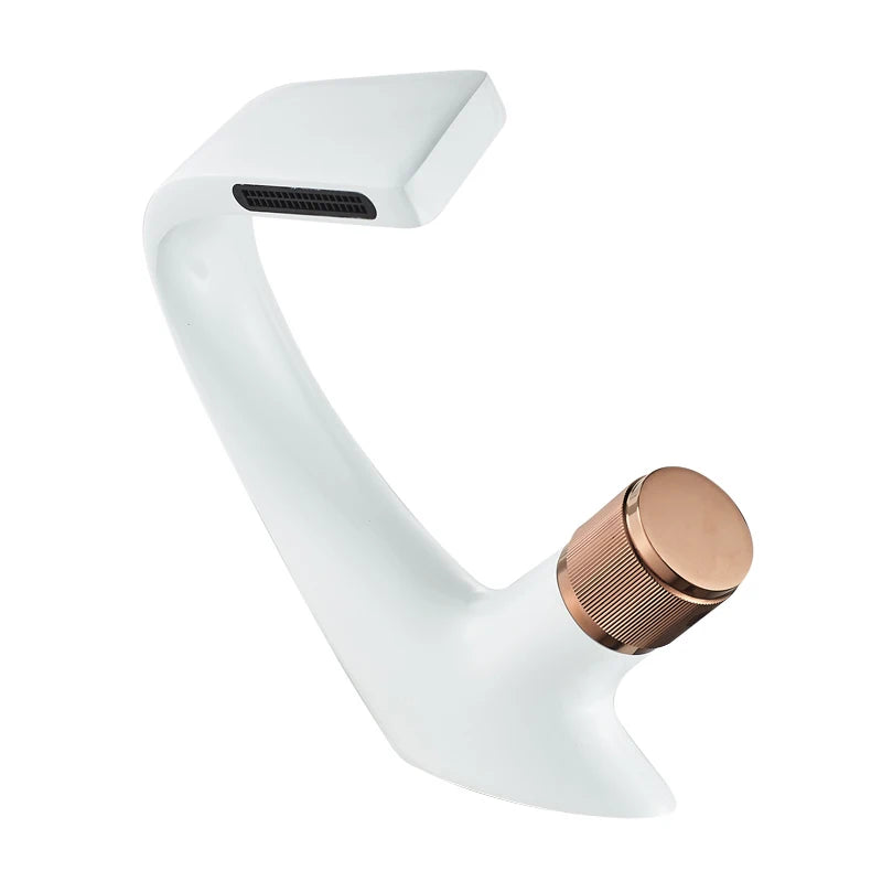 Black Faucet Bathroom Sink Faucets Hot Cold Water Mixer Crane Deck  Mounted Single Hole Bath Tap Chrome Finished ELM457