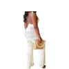 European and American Fashion Women's Solid Color Wool Knitted Sexy Tie Suspender Geometric Hollow-out Romper