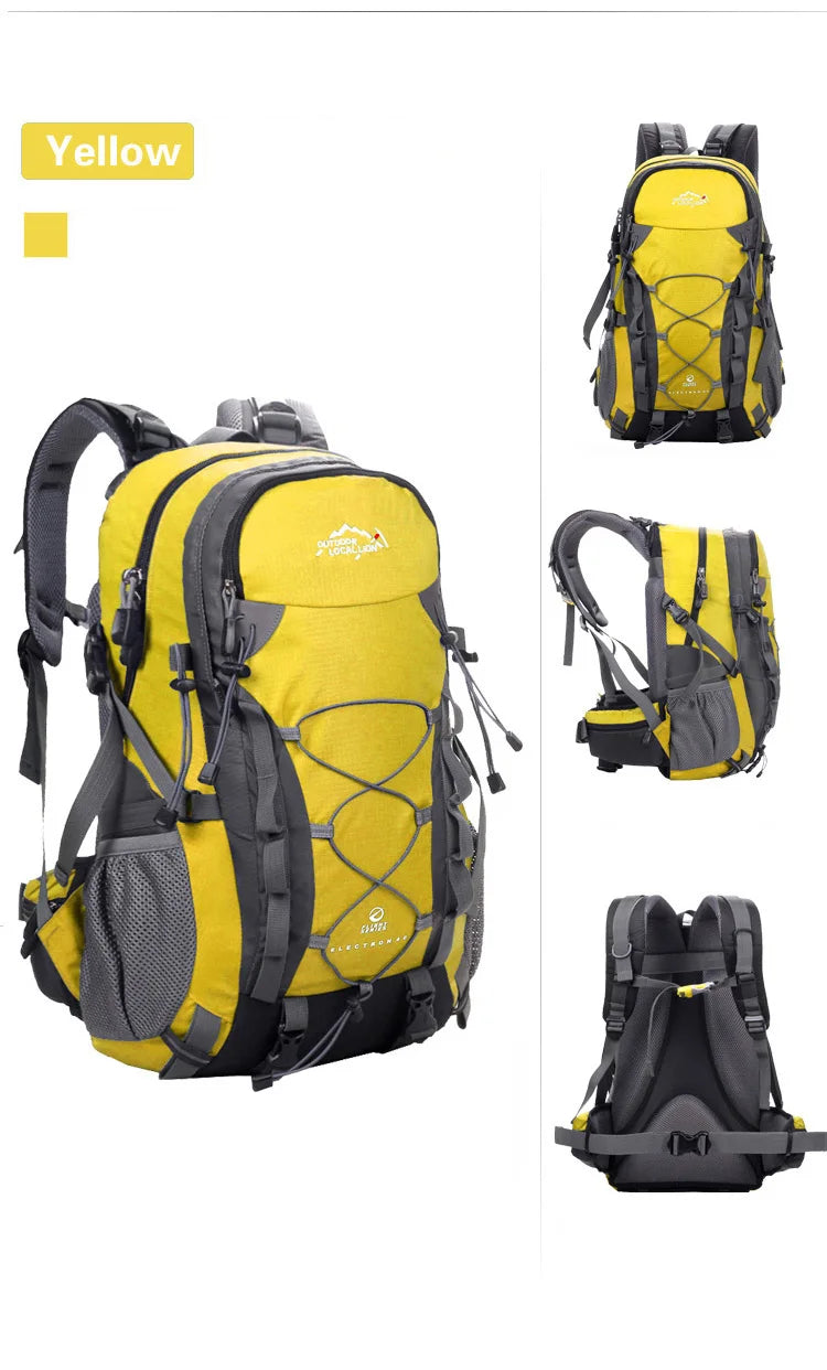 40L Outdoor Climbing Mountaineering Backpack Waterproof Functional Men Women Sports Bag Hiking Traveling Bag