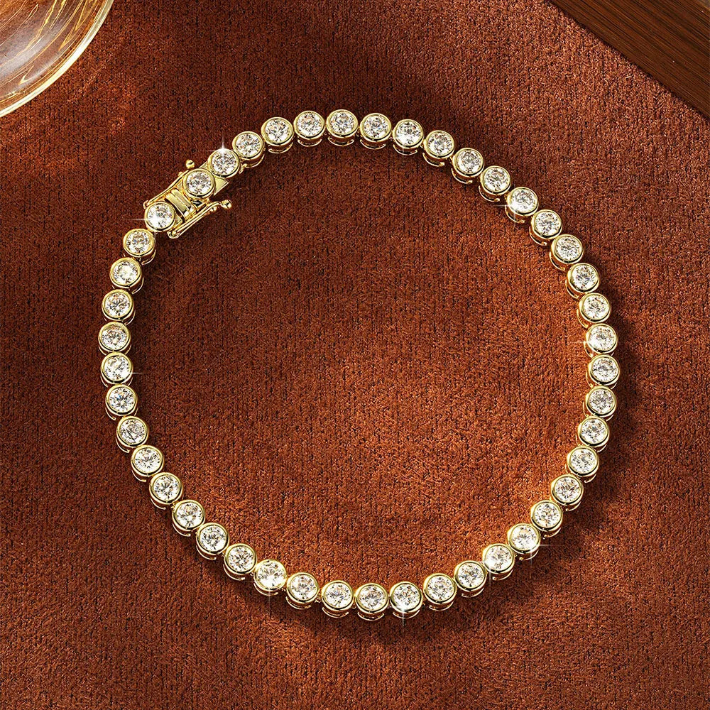 New Luxury Bracelets Bangles 14K Gold Filled Moissanite Fashion Single-Strap for Unisex Moissanite Tennis Bracelet Wedding Gift