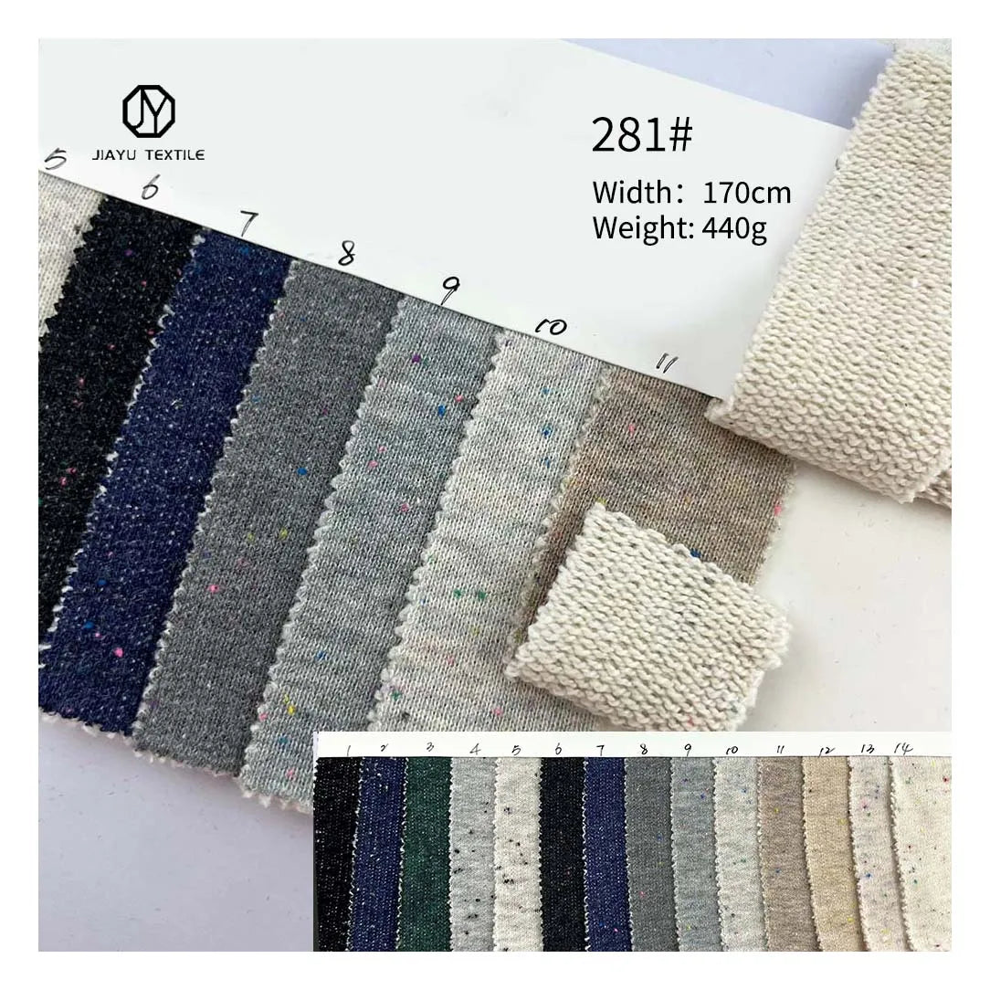 Heavyweight 440g Colorful Dot Winter Knitted Hacci Sweater Terry Fabrics 75 Cotton 25 Polyester Fabric