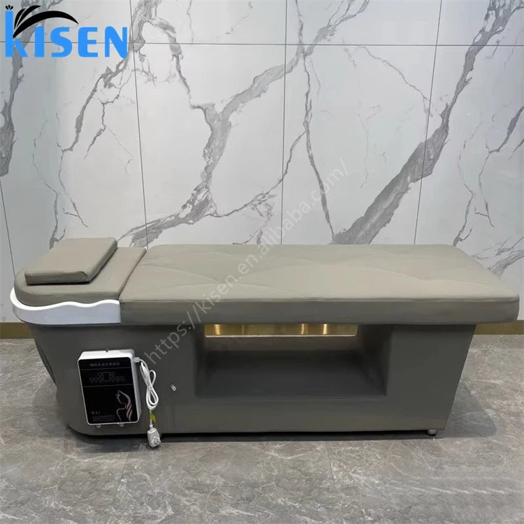 KISEN Salon Furniture Professional Head Spa Salon Station With Head Spa Equipment Massage Table Shampoo Basin Hair Wash Bed