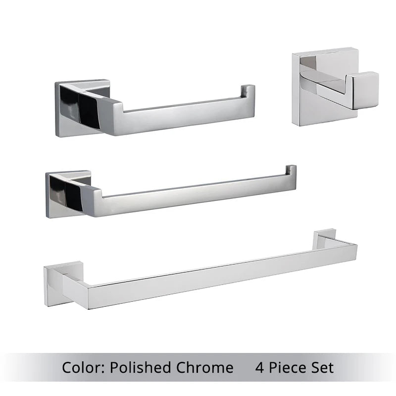 Bathroom Accessories Set Hardware Decor Toilet Roll Paper Holder Hanger Hook Towel Bar Brushed Gold Wall Stainless Steel Shelf