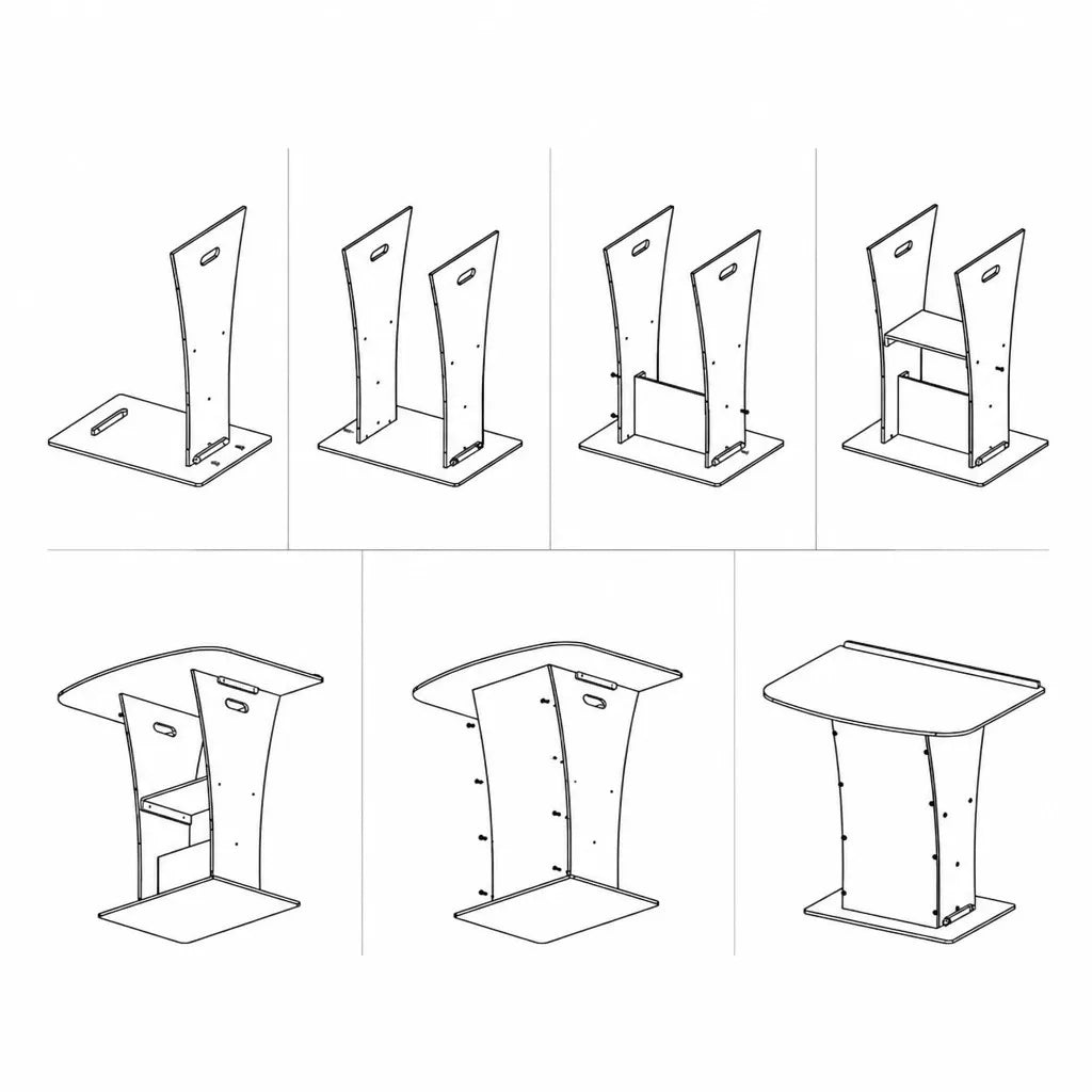 Customizable Black Acrylic Lecture Desk Modern Design Foldable Multi-Functional for Home Bar School Supermarkets Hotels  Pulpit