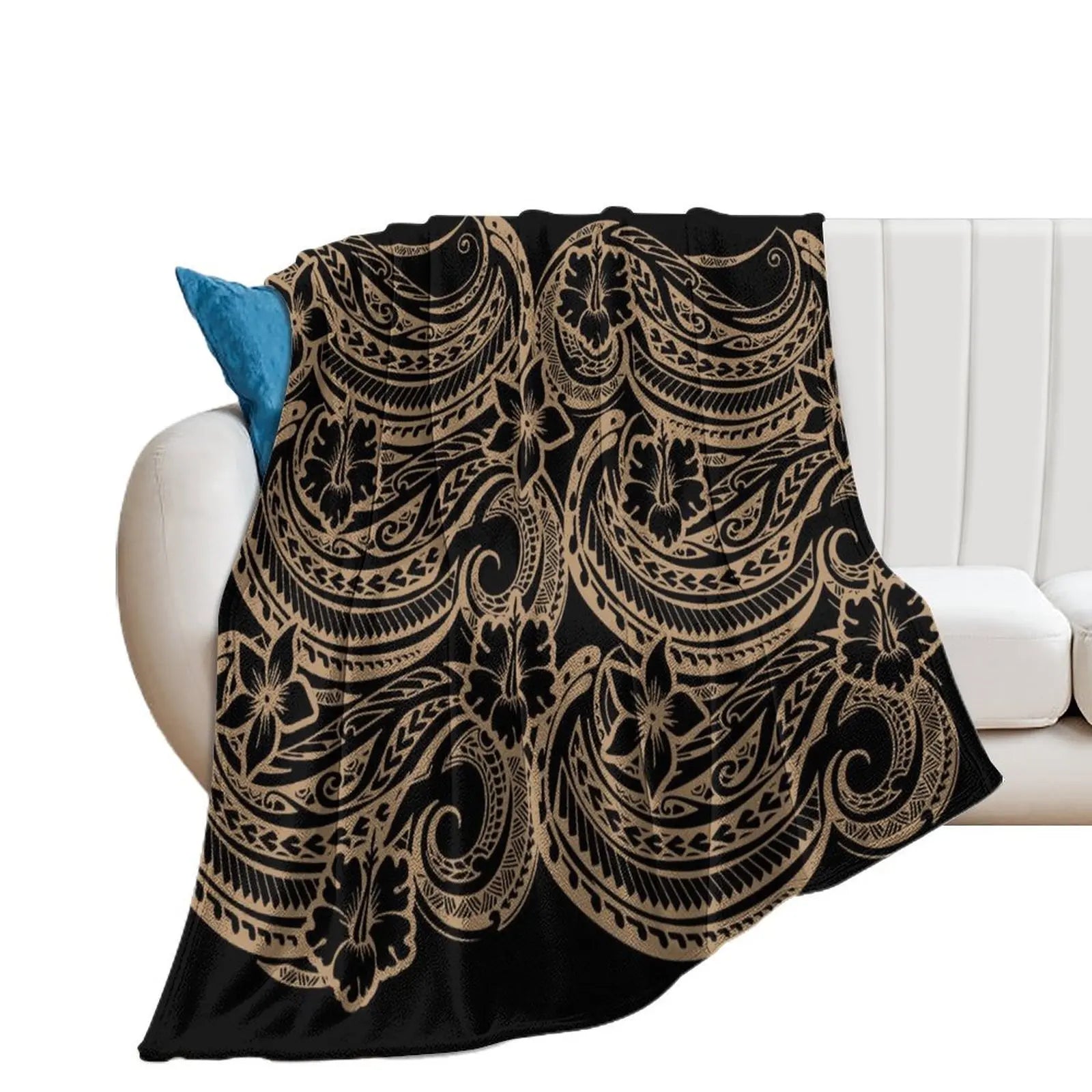 1MOQ Custom Print Sublimation Blankets Fiji Samoa Polynesian Tribal Winter Fleece Blanket Micro Plush Family Blanket for Kids