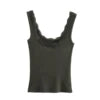 KAR&OT ZA 2025 Spring New Women's Wear Multi-color Lace Trimmed Wide Strap Short Vest Top Slim Fit 1660300