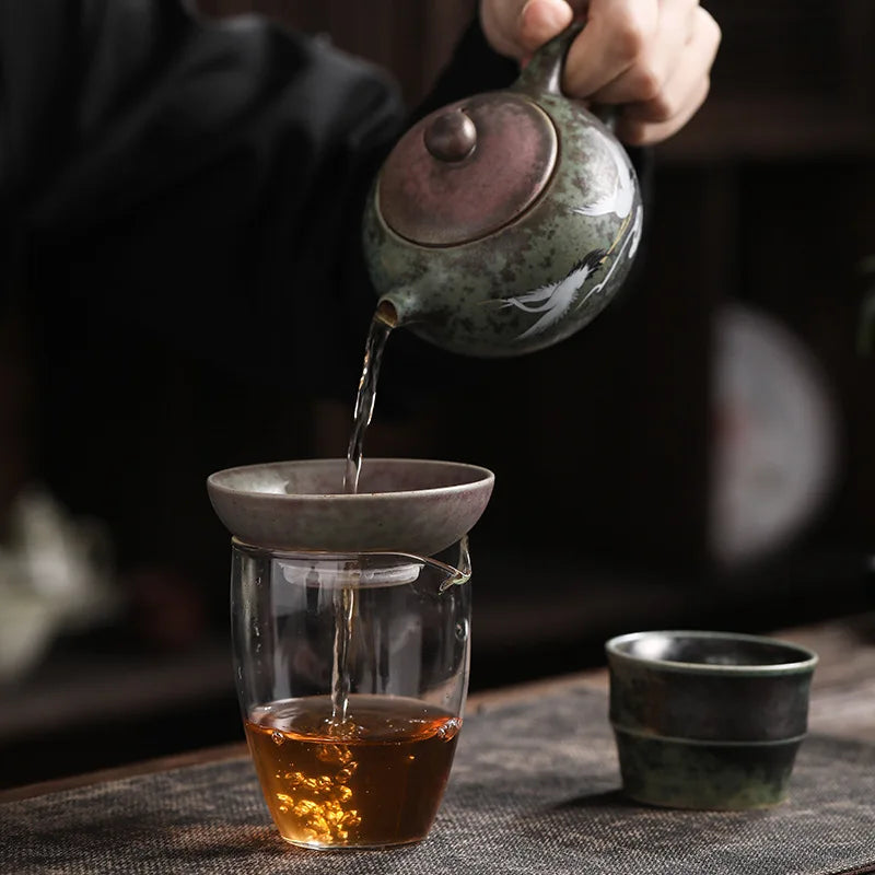 Kiln Baked Revitalizing Filter Tea Strainer Gauze Tea Leaf Filter Ceramic Tea Set Accessories Tea Cup Strainer Tea Pot Strainer
