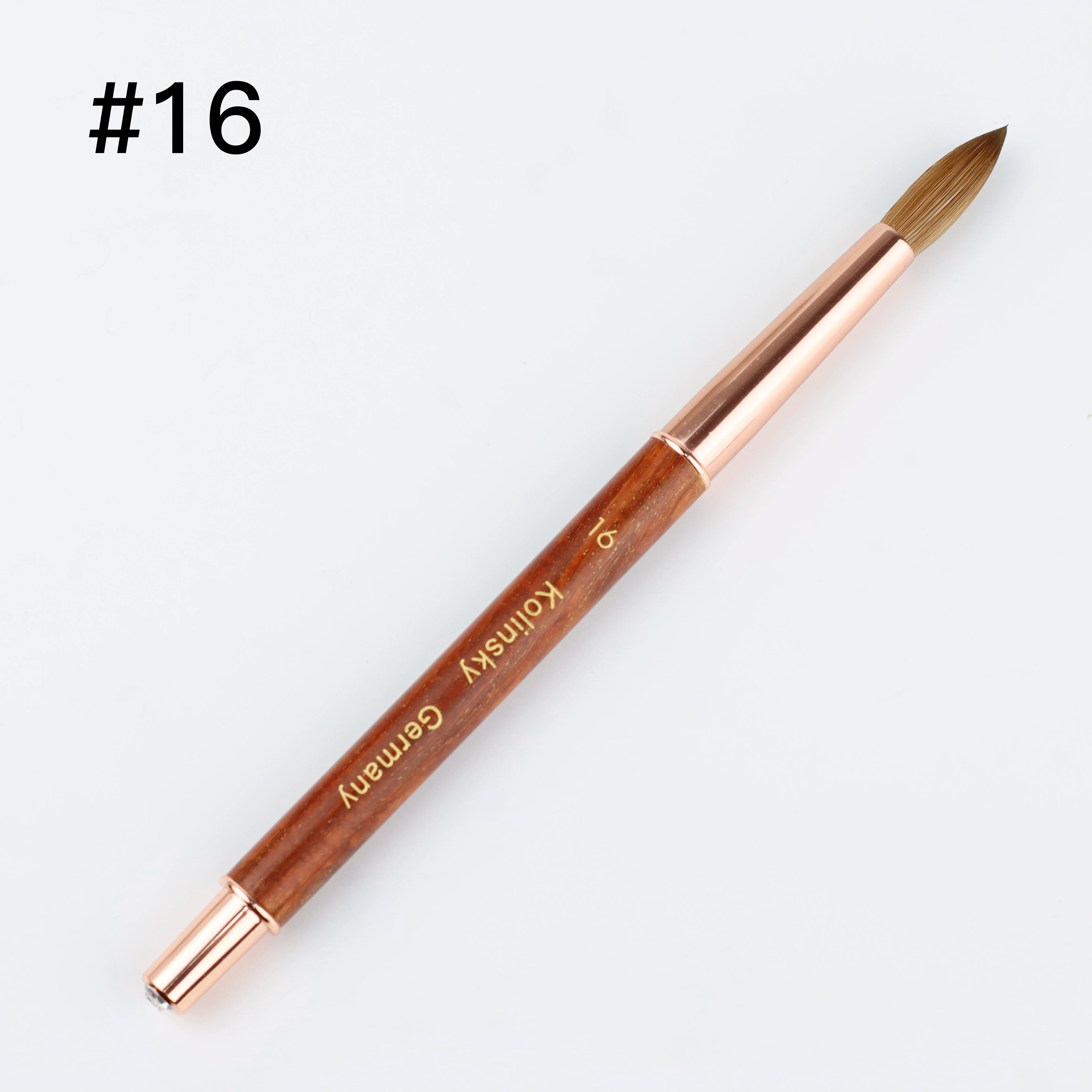 High Quality Nail Brush Custom LOGO Wood Handle 100% Pure Kolinsky Sable Acrylic Nails Art Brushes with Box