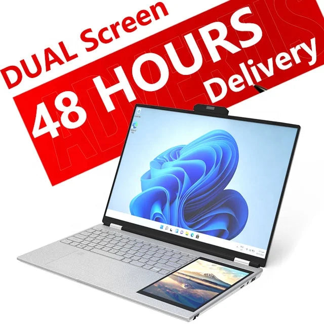 Win11 15.6+7 Inch Dual Screen N150 3.4Ghz Ram 16GB SSD 128GB Brand New Notbook Laptop Computer Pc Cheap Laptops