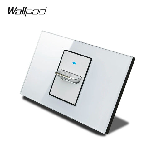 1 Gang AU US Toggle On Off On Wall Switch Wallpad L3 White Glass Panel 118*75mm 1 2 Way Smart home Switch Controller 3M