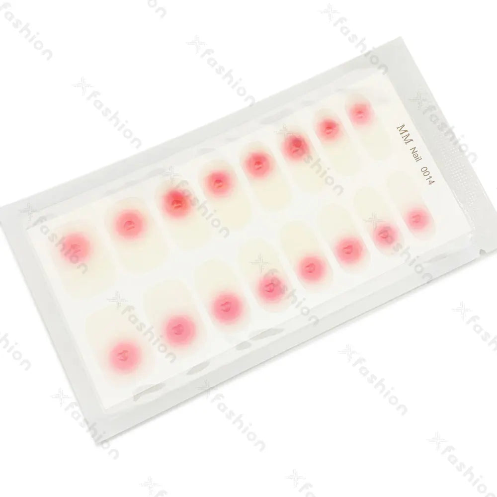 Hot Sale 16 Tips Solid Color Semi-Cured Gel Nail Stickers UV Light Durable Waterproof Long-Lasting Gel Nail Stickers Wholesale