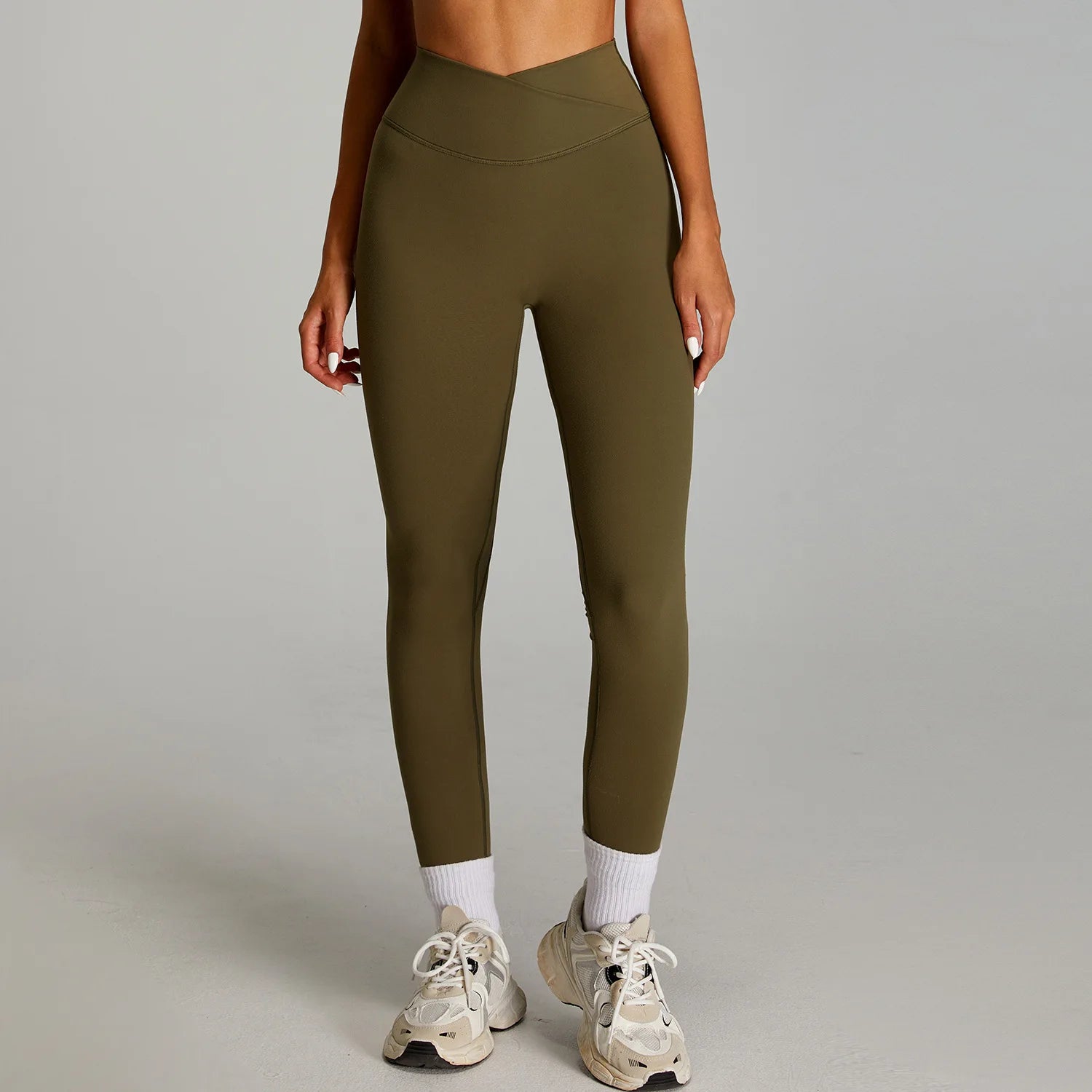 Women Cross Waist Naked Feel Yoga Set High Waist Tight Quick Dry Fitness Suit Outdoor Running Sports Tracksuit