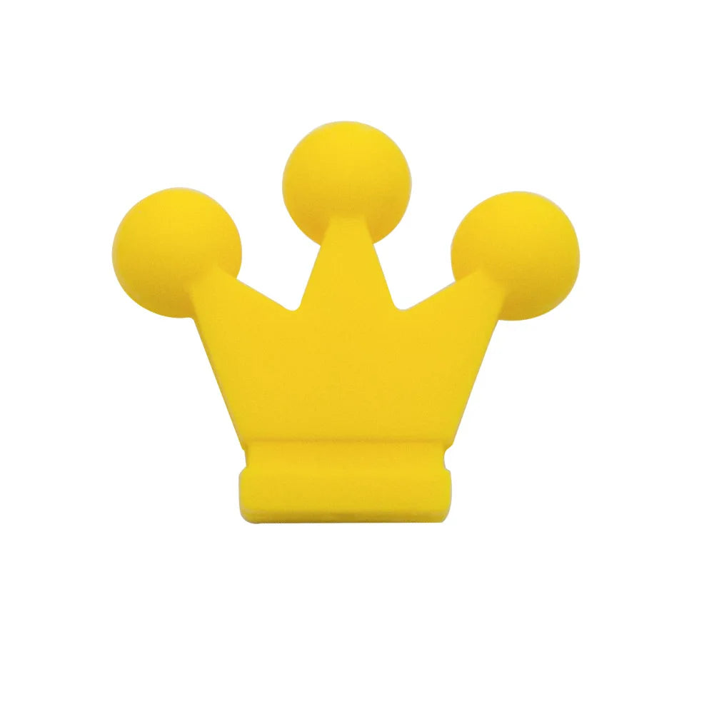 Cute-idea 10pc mini Crown BPA Free Silicone Beads Baby Teether Chew sensory Craft Chain For Pendant Food Grade Baby Teething Toy