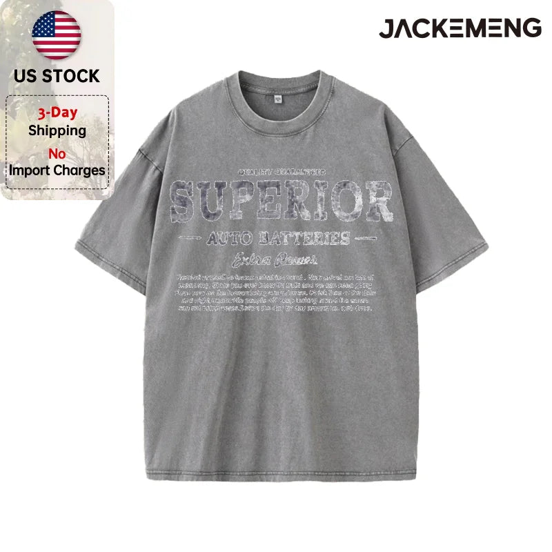 Oversized Vintage Retro Retro Text Streetwear Print T Shirt USA Stock Wholesale Y2K Casual Tee