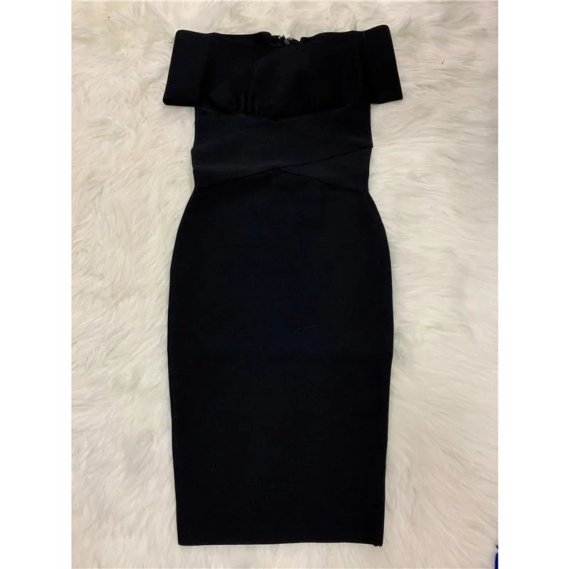 Moonccloset New Summer 5 Colors Sexy Fashion Women's Off Shoulder Bandage Dress Green Night Club Party Dress