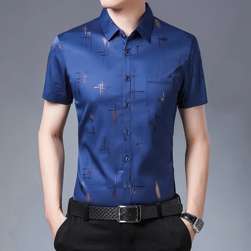 Wholesale Summer Satin Blouse Shirt New Arrival Floral Pattern Slim Fit Casual Style Anti-Wrinkle and Breathable Features