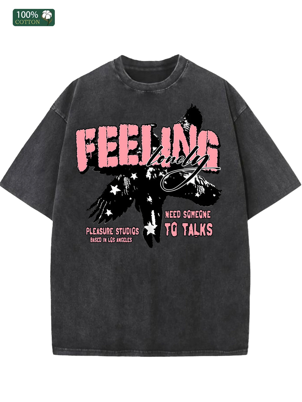 American Casual US Stock Men's Cotton Washed T Shirt Festival Gift Fashion Trend
