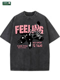 American Casual US Stock Men's Cotton Washed T Shirt Festival Gift Fashion Trend