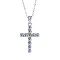 Minimal Fashion Cross Moissanite Clavicle Necklace S925 Silver D Color INS Daily Versatile Women Fine Jewelry
